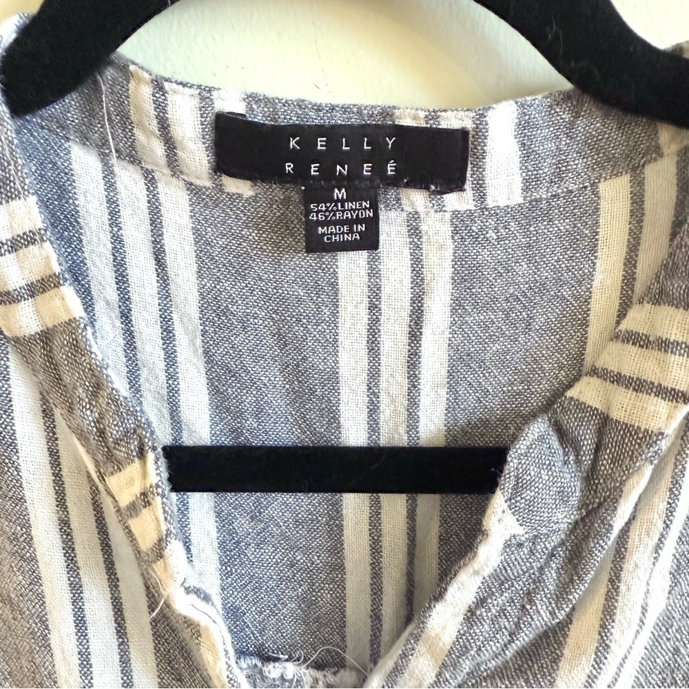 Kelly Reneé Striped Linen Blend Romper - Picture 6 of 6